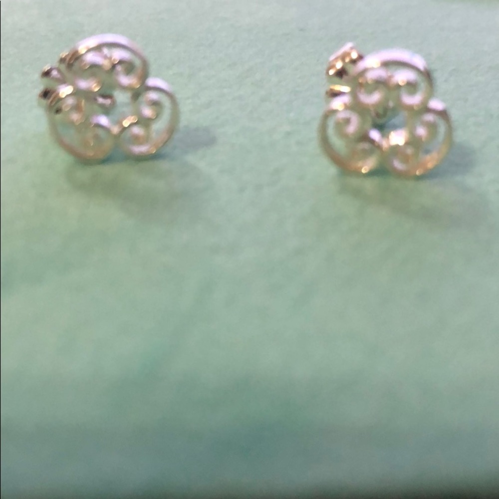 Tiffany & Co. Silver Swirl Earrings - Picture 2 of 5